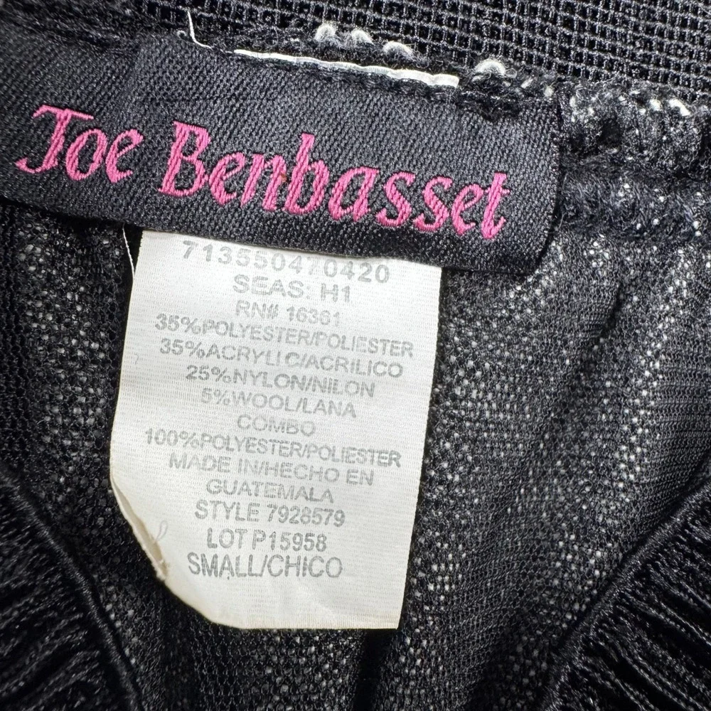 Joe Benbasset Womens Floral Embroidered Mini Skirt Small Gray Wool Blend Smocked